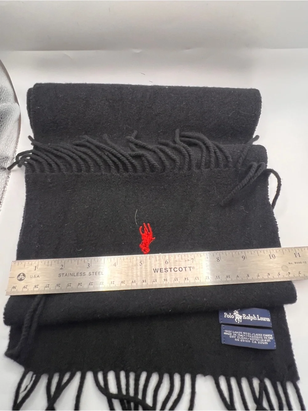 Ralph Lauren Black Wool Scarf Good